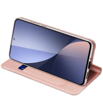 Dux Ducis Skin Pro flipové pouzdro, peněženka a stojánek pro Xiaomi Poco M6 Pro / Redmi 12/12R - růžové