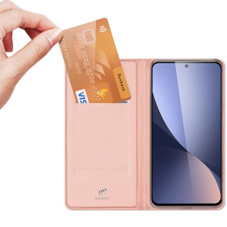 Dux Ducis Skin Pro flipové pouzdro, peněženka a stojánek pro Xiaomi Poco M6 Pro / Redmi 12/12R - růžové