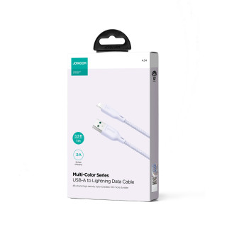 Joyroom Multi-Color Series SA34-AL3 USB-A / Lightning 3A kabel 1m - fialový
