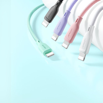 Joyroom Multi-Color Series SA34-AC6 Kabel USB-A / USB-C 100W rychlý přenos 1m – fialový