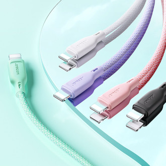 Joyroom Multi-Color Series SA34-AC6 Kabel USB-A / USB-C 100W rychlý přenos 1m – růžový