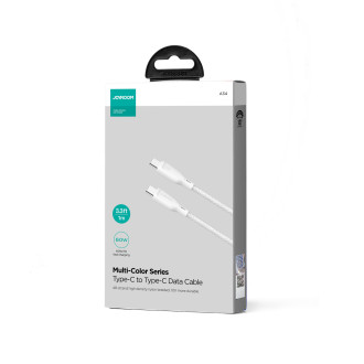 Joyroom Multi-Color Series SA34-CC3 Kabel USB-C / USB-C 60W rychlý přenos 1m – bílá