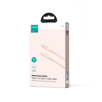 Joyroom Multi-Color Series SA34-CC3 USB-C / USB-C 60W kabel pro rychlý přenos 1m - růžový