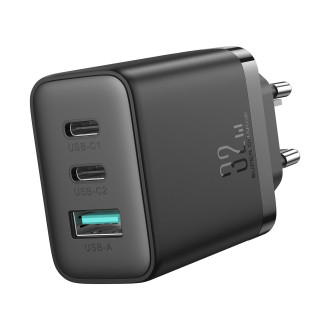 Rychlá nabíječka Joyroom JR-TCF10 2x USB-C USB-A 32W - černá