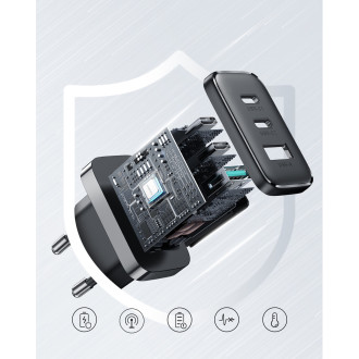 Rychlá nabíječka Joyroom JR-TCF10 2x USB-C USB-A 32W - černá