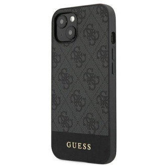 Guess GUHCP13MG4GLGR iPhone 13 6,1&quot; šedý/šedý pevný obal 4G Stripe Collection