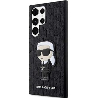 Karl Lagerfeld KLHCS23LSAKLHKPK S23 Ultra S918 pevné pouzdro černo/černé Saffiano Monogram Ikonik