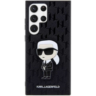 Karl Lagerfeld KLHCS23LSAKLHKPK S23 Ultra S918 pevné pouzdro černo/černé Saffiano Monogram Ikonik