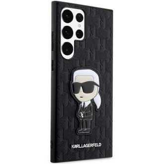 Karl Lagerfeld KLHCS23LSAKLHKPK S23 Ultra S918 pevné pouzdro černo/černé Saffiano Monogram Ikonik