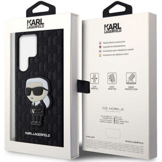 Karl Lagerfeld KLHCS23LSAKLHKPK S23 Ultra S918 pevné pouzdro černo/černé Saffiano Monogram Ikonik