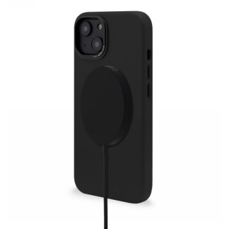 Dekódováno – ochranné kožené pouzdro kompatibilní s MagSafe pro iPhone 14 Plus (černé)