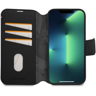 Dekódovaná odnímatelná peněženka – ochranné kožené pouzdro kompatibilní s MagSafe pro iPhone 14 Pro Max (černé)
