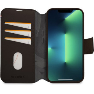 Dekódovaná odnímatelná peněženka – MagSafe kompatibilní ochranné kožené pouzdro pro iPhone 14 Pro Max (hnědé)