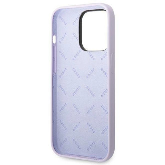 Guess GUHCP14LSLSMU iPhone 14 Pro 6,1" fioletowy/purple hard case Silicone Vintage Gold Logo