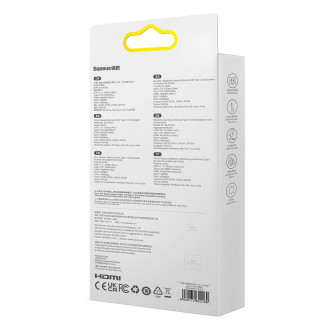 HUB 8v1 Baseus StarJoy USB-C na USB-C PD / 3x USB-A / HDMI / RJ-45 / SD TF - šedý