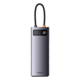 HUB 8v1 Baseus StarJoy USB-C na USB-C PD / 3x USB-A / HDMI / RJ-45 / SD TF - šedý