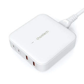 Choetech PD8008 100W GaN rychlonabíječka 2x USB-A / 2x USB-C - bílá