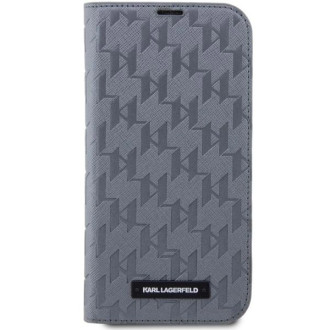 Karl Lagerfeld KLBKP14XSAKLHPG iPhone 14 Pro Max 6,7&quot; knihovna stříbrná/stříbrná Saffiano Monogram