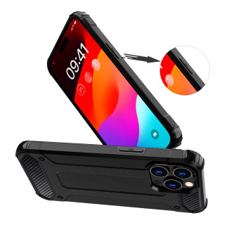 Pouzdro iPhone 15 Pro Hybrid Armor – černé
