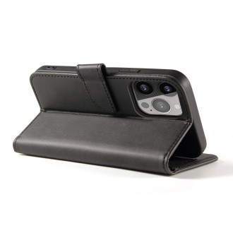 Peněženka se stojánkem pro iPhone 15 Pro Magnet Case - černá