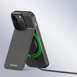 Peněženka 3v1 se stojánkem pro iPhone 14 Pro MagSafe RFID Blocker Dux Ducis Rafi Mag - černá