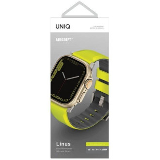 Uniq Linus Band Apple Watch Series 1/2/3/4/5/6/7/8/SE/SE2/Ultra 42/44/45/49 mm Airosoft Silikonová Lime Green/Lime Green