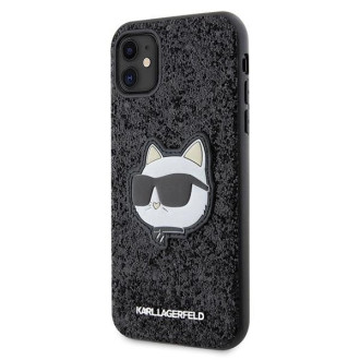 Karl Lagerfeld KLHCN61G2CPK iPhone 11 / Xr 6,1" černý/černý pevný obal Glitter Choupette Patch