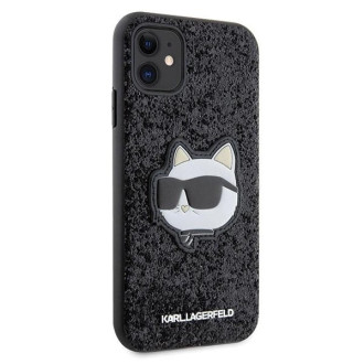Karl Lagerfeld KLHCN61G2CPK iPhone 11 / Xr 6,1" černý/černý pevný obal Glitter Choupette Patch