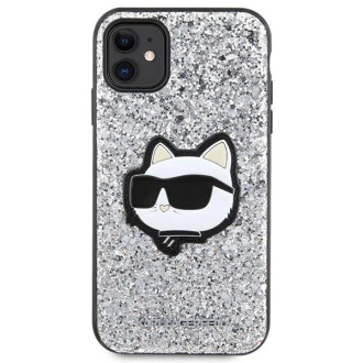 Karl Lagerfeld KLHCN61G2CPS iPhone 11 / Xr 6,1" stříbrný/stříbrný pevný obal Glitter Choupette Patch