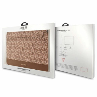 Pouzdro Guess GCube Stripes pro 14&quot; notebook - hnědé
