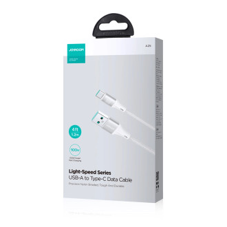 Rychlý přenosový kabel Joyroom Light-Speed ​​Series SA25-AC6 USB-A / USB-C 100 W 1,2 m – bílý