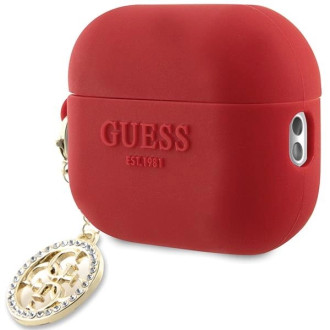 Guess GUAP23DSLGHDF kryt AirPods Pro 2 červený 3D Rubber 4G Diamond Charm