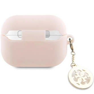Guess GUAP23DSLGHDP kryt AirPods Pro 2 růžový/růžový 3D Rubber 4G Diamond Charm