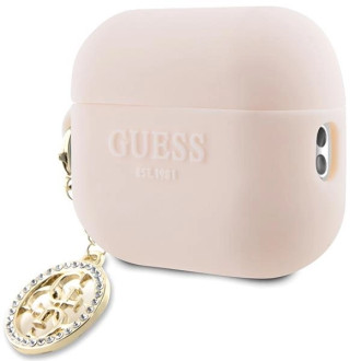 Guess GUAP23DSLGHDP kryt AirPods Pro 2 růžový/růžový 3D Rubber 4G Diamond Charm