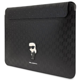 Karl Lagerfeld Sleeve KLCS16SAKHPKK 16&quot; pouzdro - černé Saffiano Monogram Ikonik