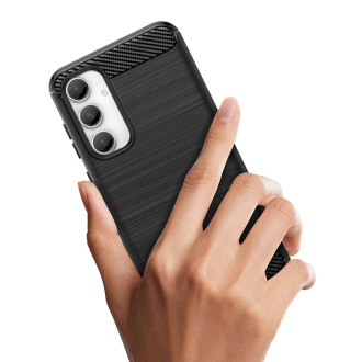 Ohebné pouzdro s karbonovým vzorem pro Samsung Galaxy S23 FE Carbon Case - černé