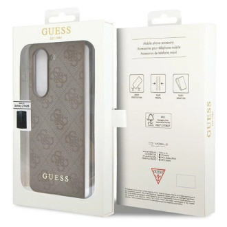 Guess GUHCZFD5GF4GBR F946 Z Fold5 hnědé/hnědé pevné pouzdro 4G Charms Collection