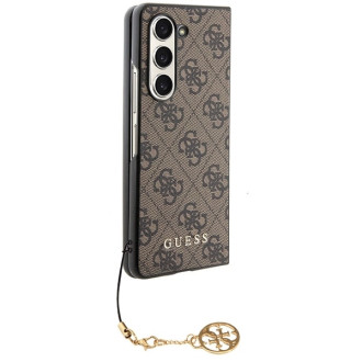 Guess GUHCZFD5GF4GBR F946 Z Fold5 hnědé/hnědé pevné pouzdro 4G Charms Collection