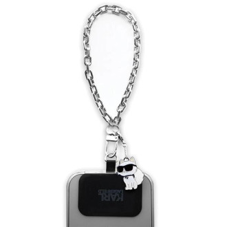 Karl Lagerfeld KLUCHCSKPK Universal Universal Hand Strap Choupette pouzdro - stříbrné