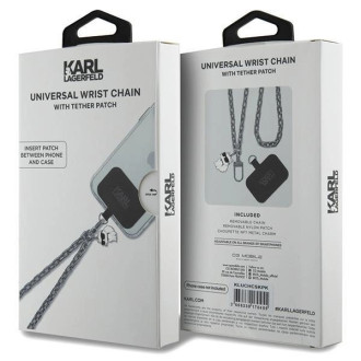 Karl Lagerfeld KLUCHCSKPK Universal Universal Hand Strap Choupette pouzdro - stříbrné
