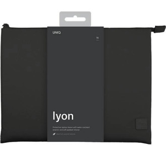 Uniq Lyon pouzdro na notebook 16&quot; - černé voděodolné RPET