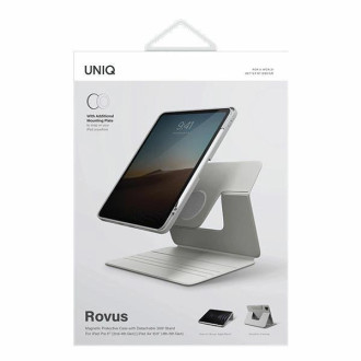 Uniq Rovus pouzdro pro iPad Pro 11 (2021-2022) / Air 10,9&quot; (2020-2022) šedé/křídově šedé magnetické pouzdro