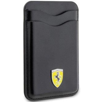 Ferrari Wallet Card Slot Pouzdro FEWCMRSIK - černá kolekce MagSafe Leather 2023