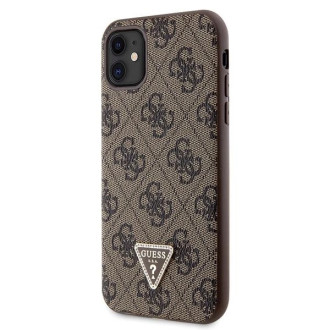 Pouzdro Guess GUHCN61P4TDSCPW pro iPhone 11 / Xr – hnědé crossbody 4G kovové logo