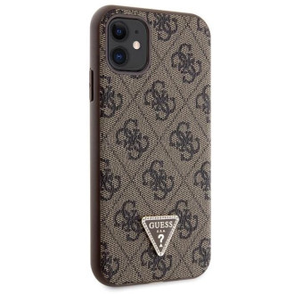 Pouzdro Guess GUHCN61P4TDSCPW pro iPhone 11 / Xr – hnědé crossbody 4G kovové logo