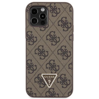 Pouzdro Guess GUHCP12MP4TDSCPW pro iPhone 12 / 12 Pro – hnědé crossbody 4G kovové logo