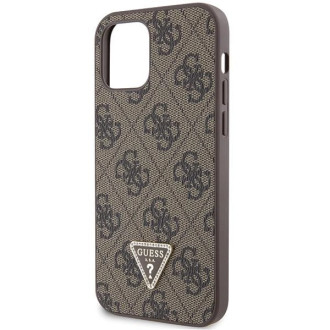 Pouzdro Guess GUHCP12MP4TDSCPW pro iPhone 12 / 12 Pro – hnědé crossbody 4G kovové logo