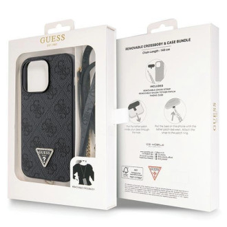Pouzdro Guess GUHCP13LP4TDSCPK pro iPhone 13 Pro / 13 - černé Crossbody 4G kovové logo