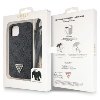 Pouzdro Guess GUHCP14SP4TDSCPK pro iPhone 14 - černé Crossbody 4G kovové logo