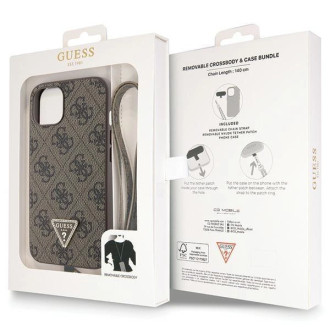Pouzdro Guess GUHCP14SP4TDSCPW pro iPhone 14 - hnědé Crossbody 4G kovové logo